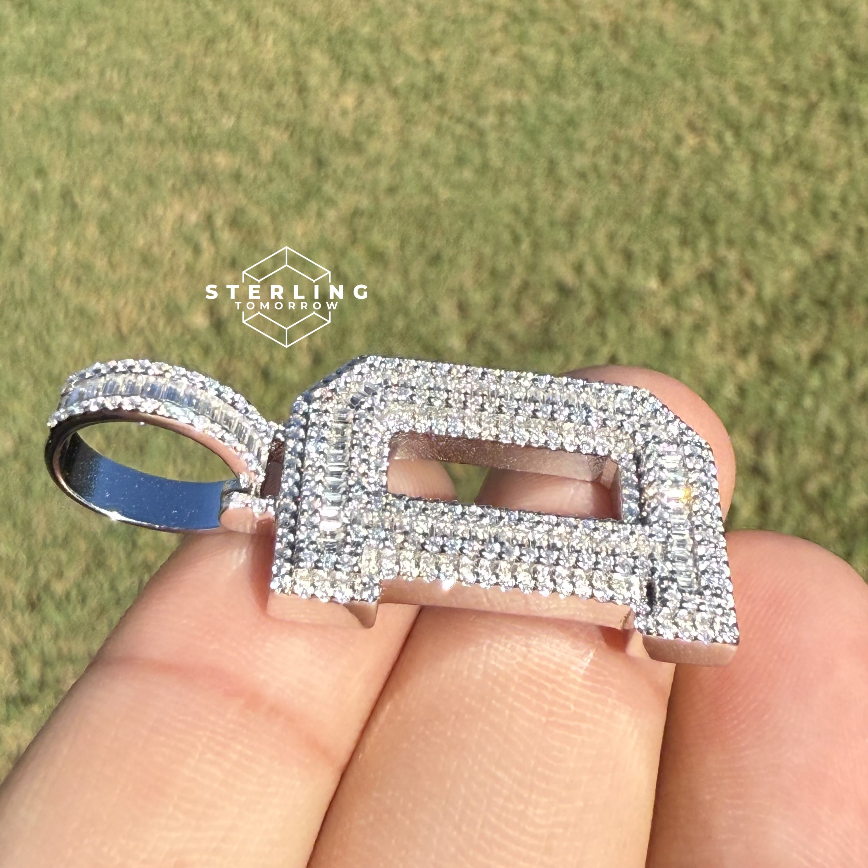D Letter Moissanite Initial Pendant