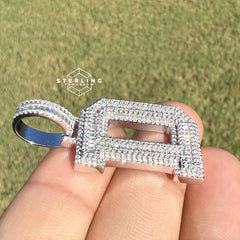 D Letter Moissanite Initial Pendant