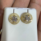 Moissanite Halo Solitaire Stud Earrings 6mm Screwback
