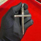 Large Silver Cross Pendant Necklace, Stainless Steel Necklace for Men