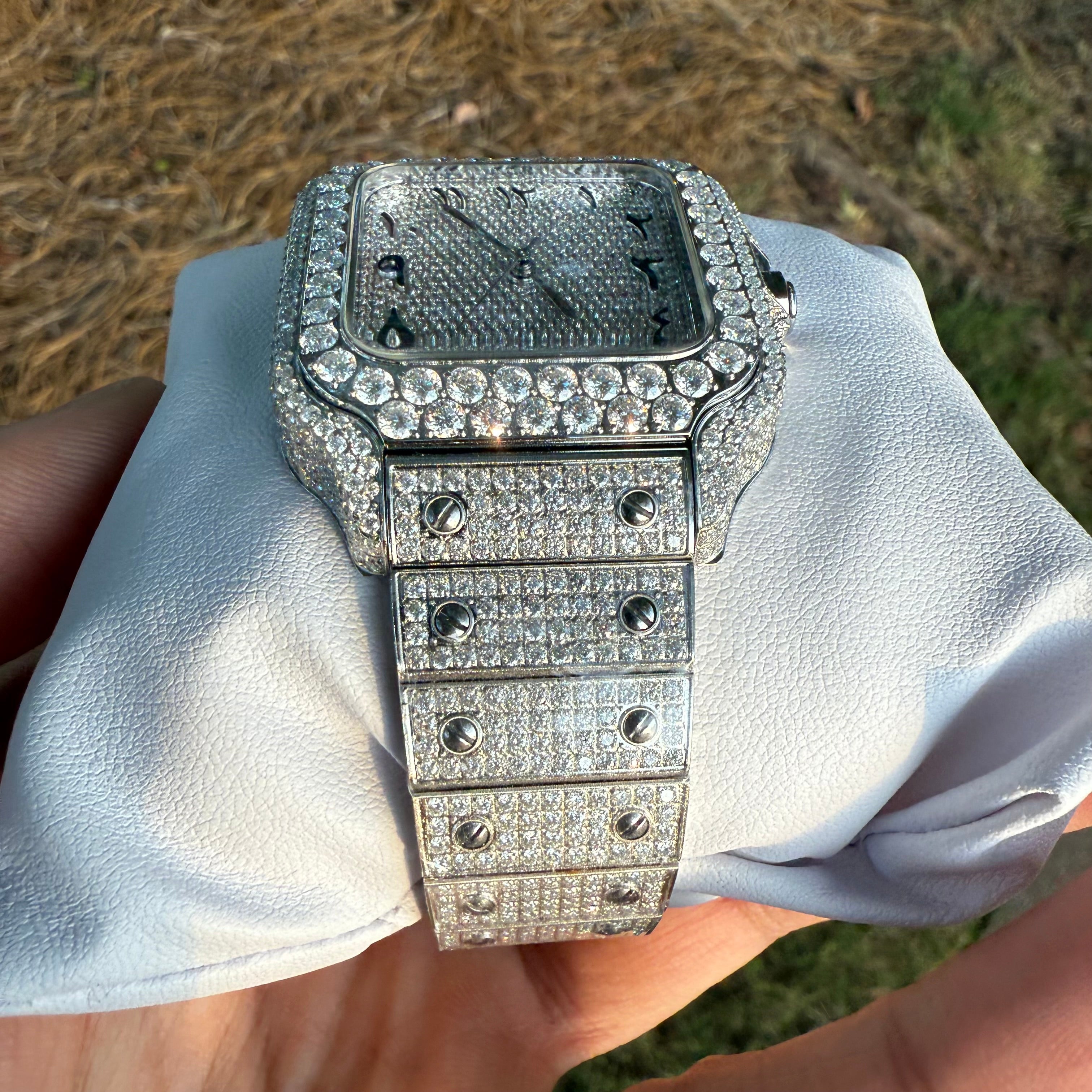 Moissanite Arabic Dial Watch