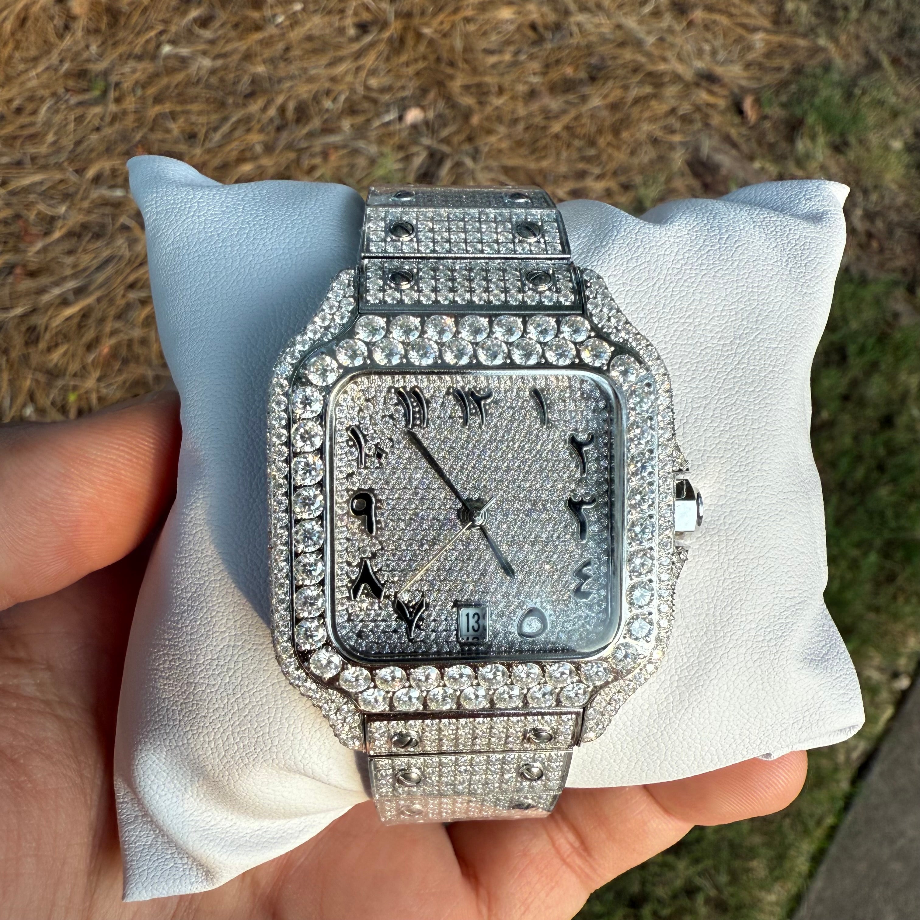 Moissanite Arabic Dial Watch