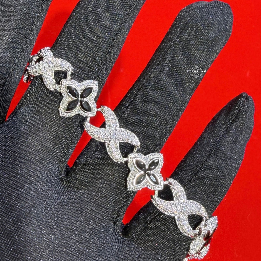 Marquis Star Infinity Bracelet - Black - 925 Sterling Silver