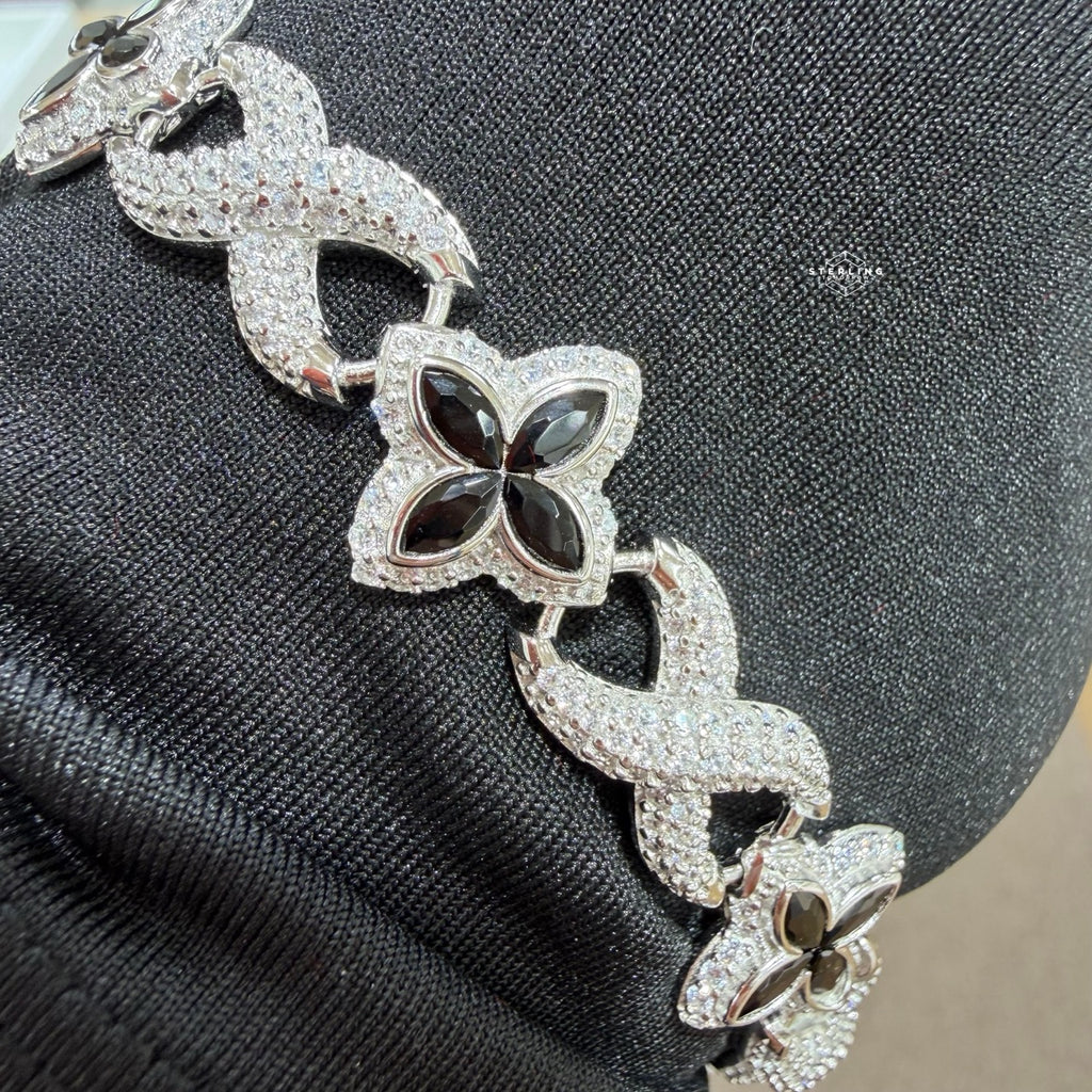 Marquis Star Infinity Bracelet - Black - 925 Sterling Silver