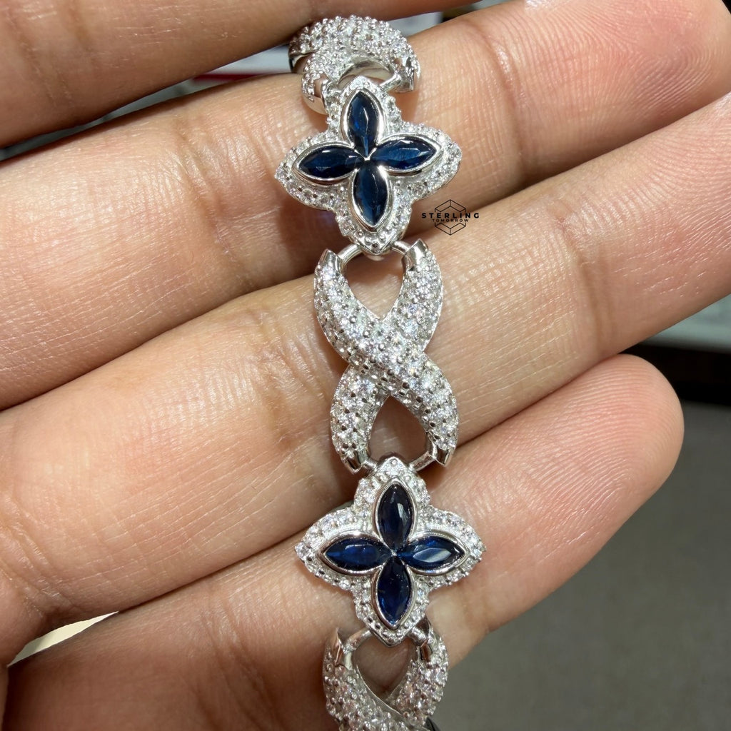 Marquis Star Infinity Bracelet - Blue - 925 Sterling Silver