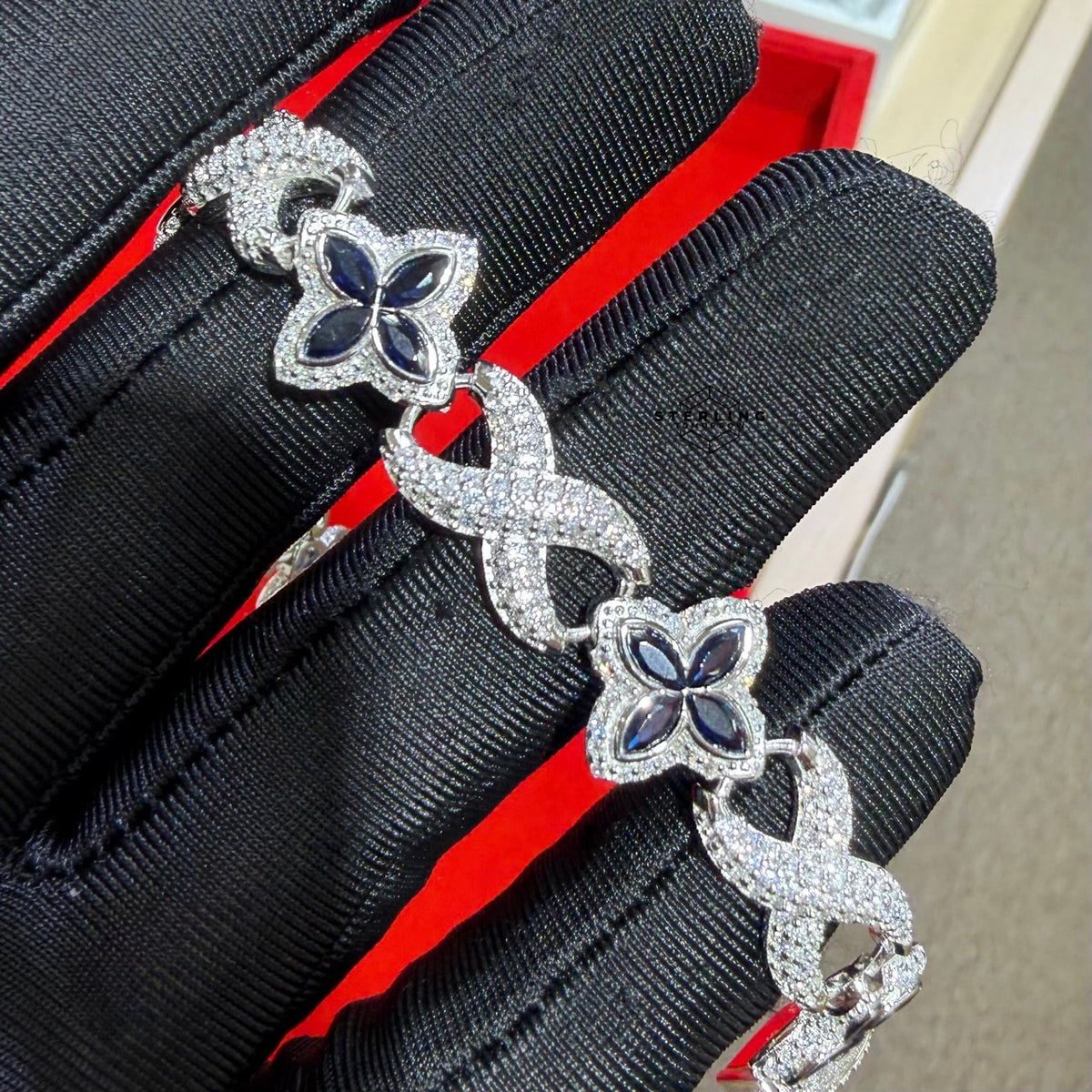 Marquis Star Infinity Bracelet - Blue - 925 Sterling Silver
