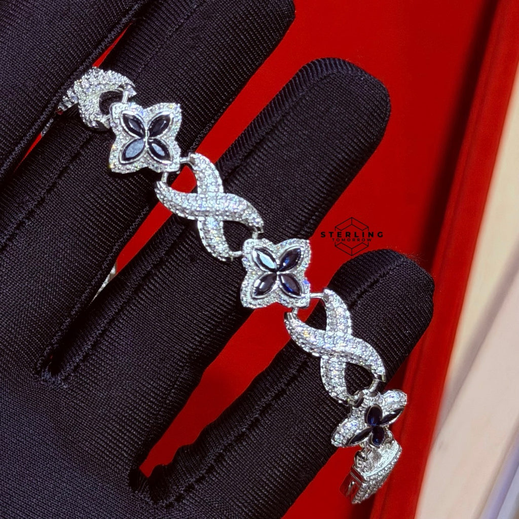 Marquis Star Infinity Bracelet - Blue - 925 Sterling Silver
