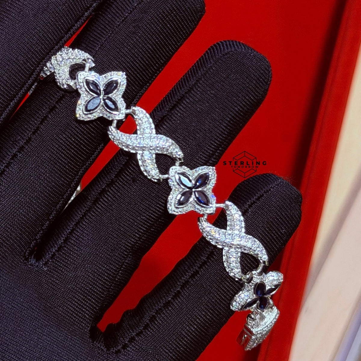 Marquis Star Infinity Bracelet - Blue - 925 Sterling Silver