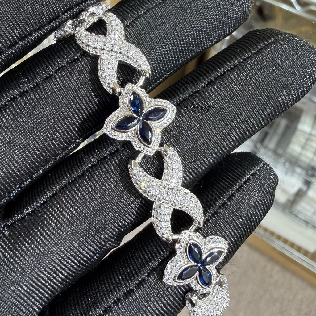 Marquis Star Infinity Bracelet - Blue - 925 Sterling Silver