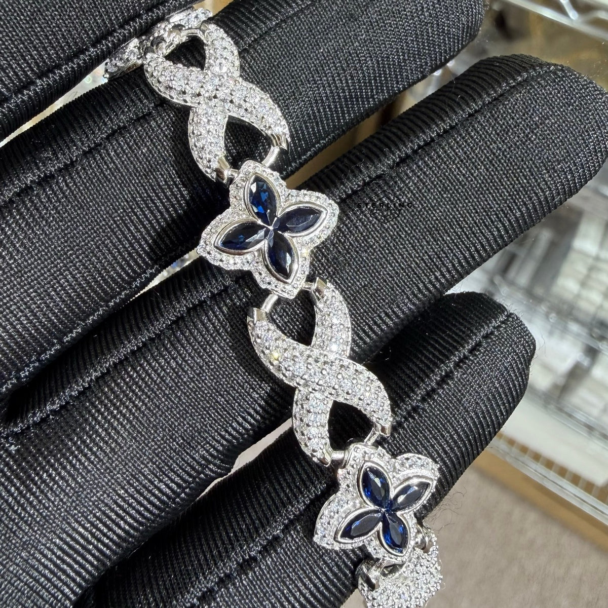 Marquis Star Infinity Bracelet - Blue - 925 Sterling Silver