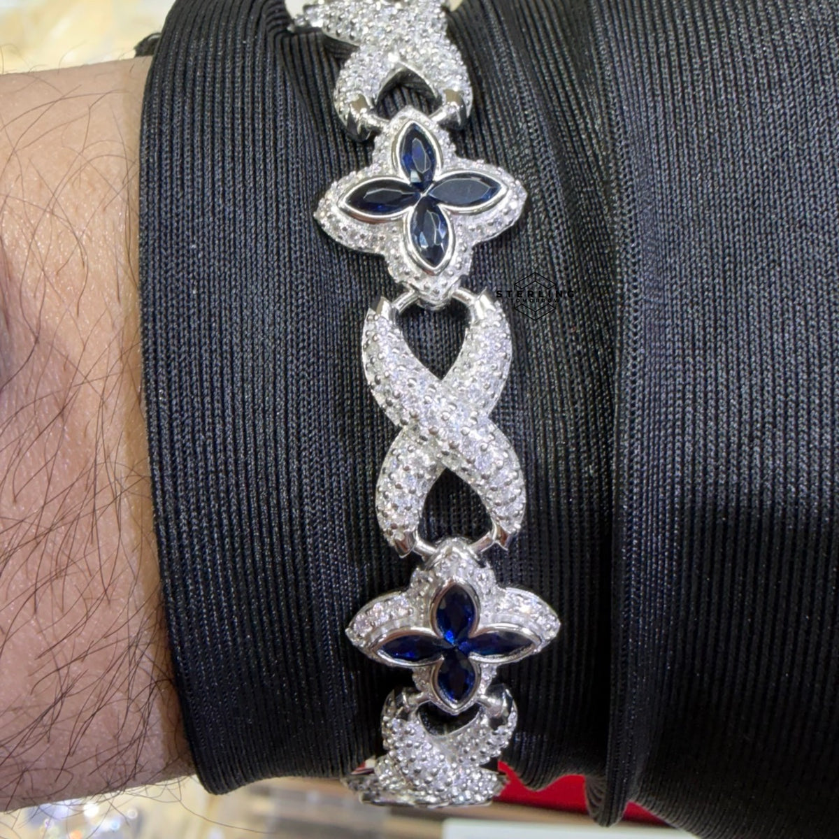 Marquis Star Infinity Bracelet - Blue - 925 Sterling Silver