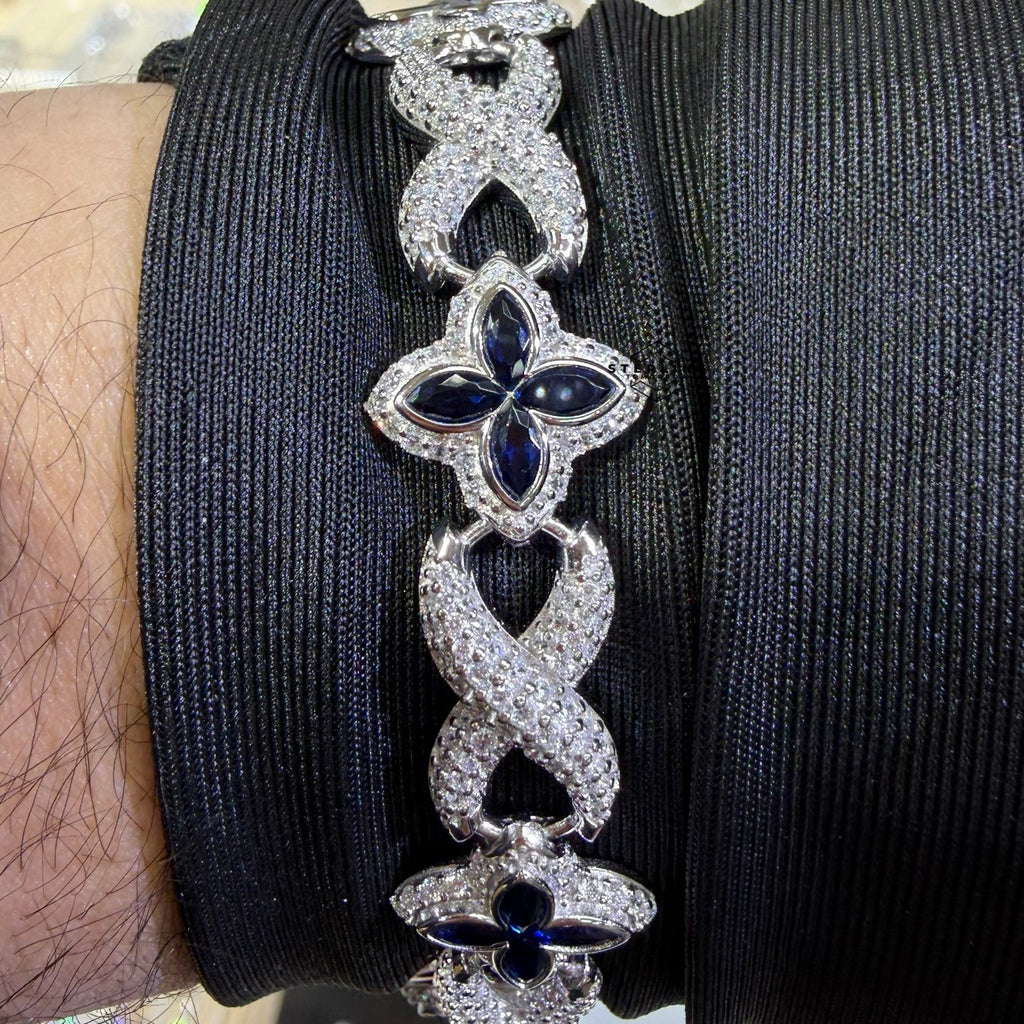 Marquis Star Infinity Bracelet - Blue - 925 Sterling Silver