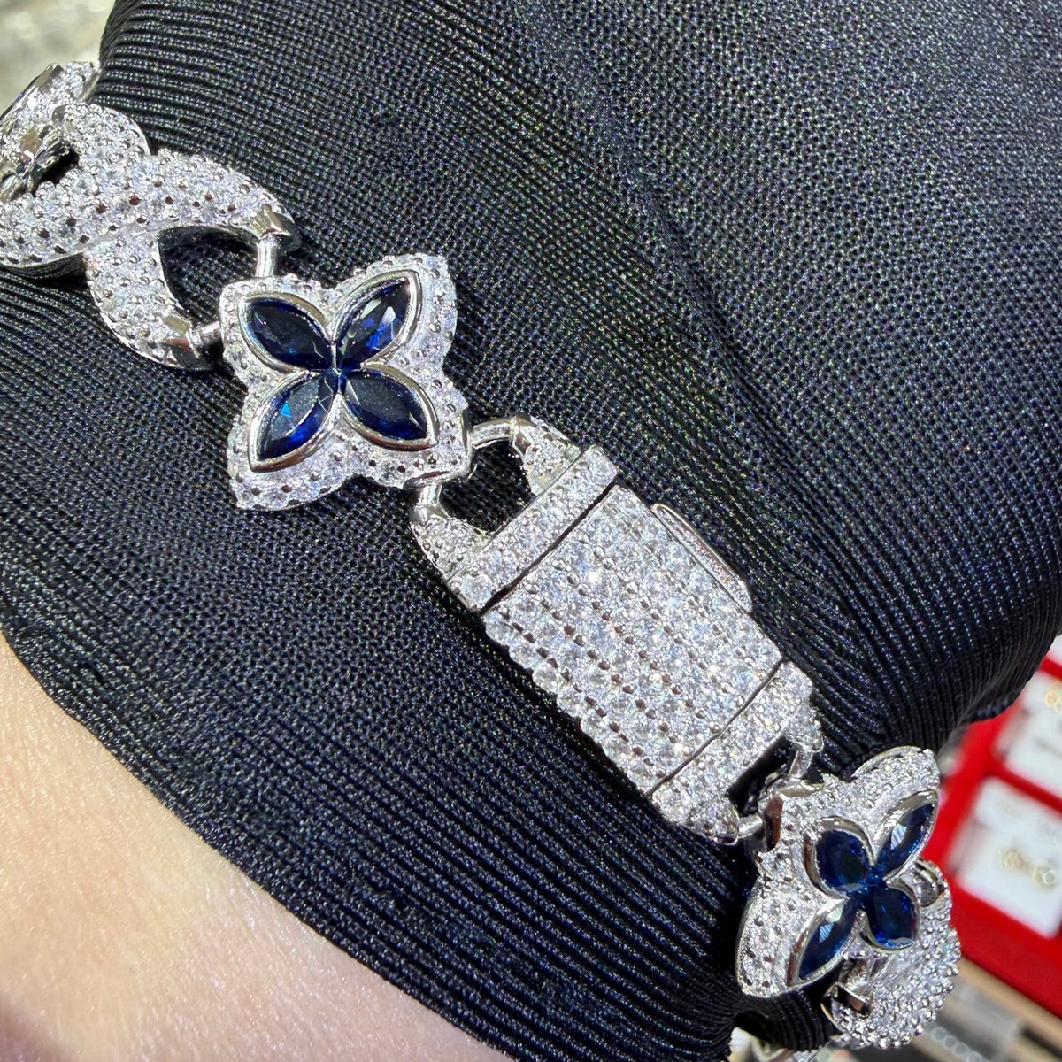 Marquis Star Infinity Bracelet - Blue - 925 Sterling Silver