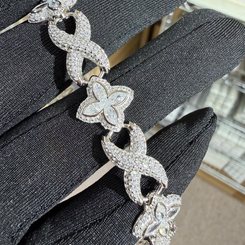 Marquis Star Infinity Bracelet - White - 925 Sterling Silver
