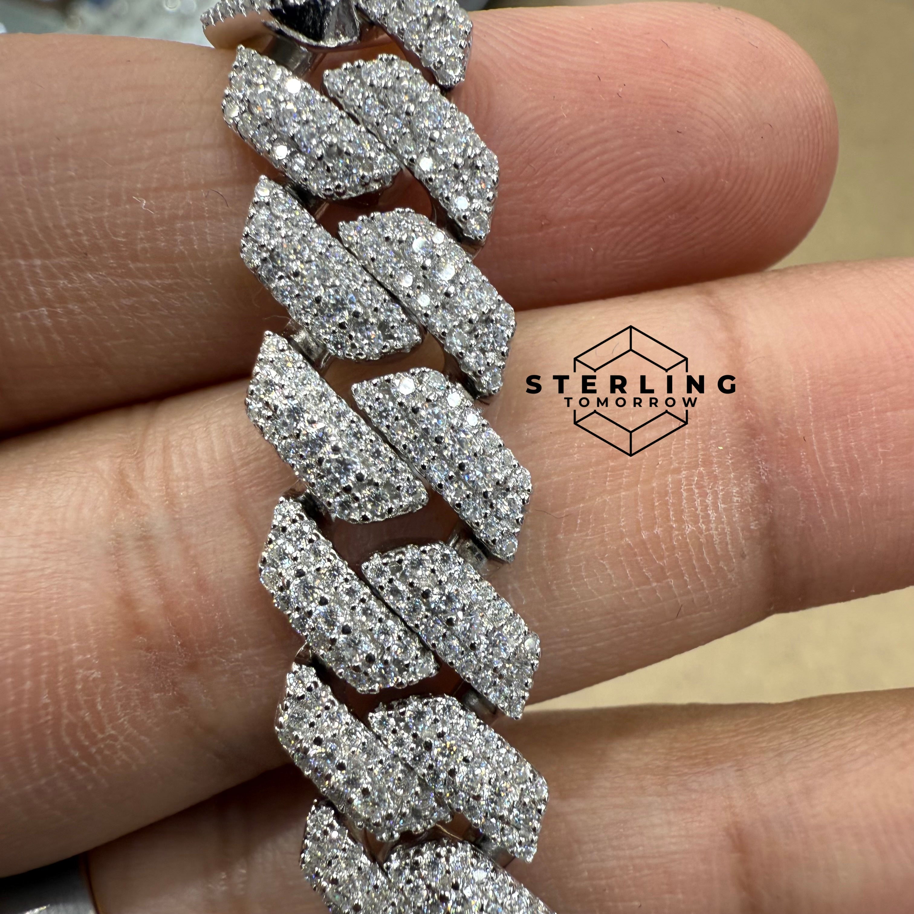 10mm Cuban Solitaire Moissanite Chain