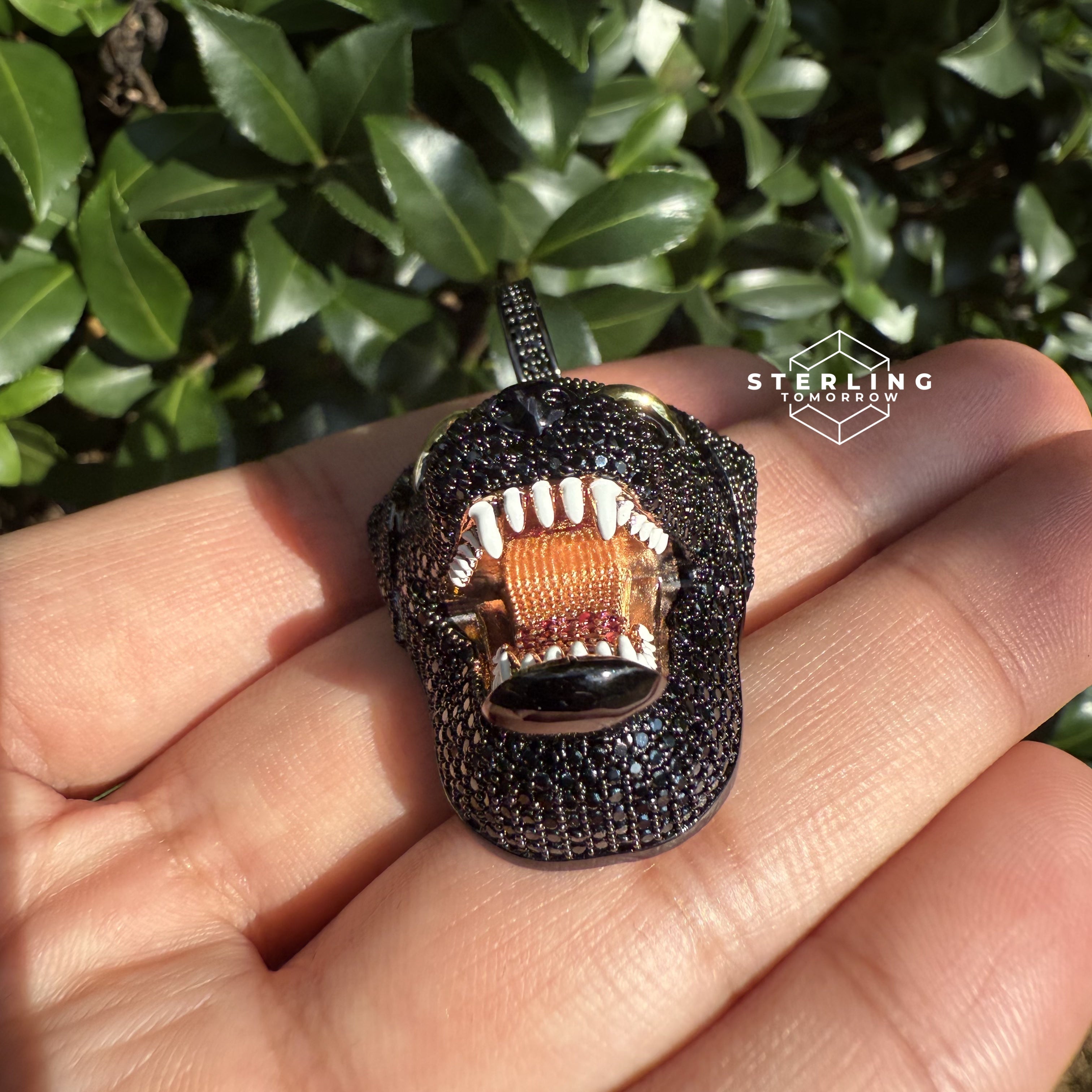 Black Dog Custom Gold Tone Bling Pendant