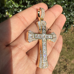 Cross Multi Cut Iced Out Pendant