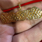 Gold Iced Out Queen Pendant, 14K Gold Plated CZ Diamond Baguette Letter Necklace, Hip Hop Statement Jewelry for Women
