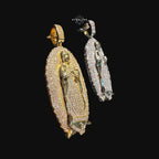 Iced Out Virgin Mary Pendant 14k Gold Plated CZ