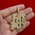Fatboy Iced 14k Gold Plated Pendant + Steel Rope Chain