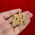 Fatboy Iced 14k Gold Plated Pendant + Steel Rope Chain