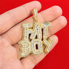 Fatboy Iced 14k Gold Plated Pendant + Steel Rope Chain