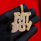 Fatboy Iced 14k Gold Plated Pendant + Steel Rope Chain