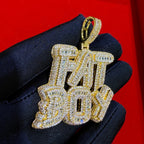 Fatboy Iced 14k Gold Plated Pendant + Steel Rope Chain