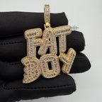 Fatboy Iced 14k Gold Plated Pendant + Steel Rope Chain
