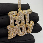 Fatboy Iced 14k Gold Plated Pendant + Steel Rope Chain