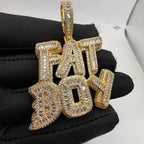 Fatboy Iced 14k Gold Plated Pendant + Steel Rope Chain