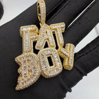 Fatboy Iced 14k Gold Plated Pendant + Steel Rope Chain