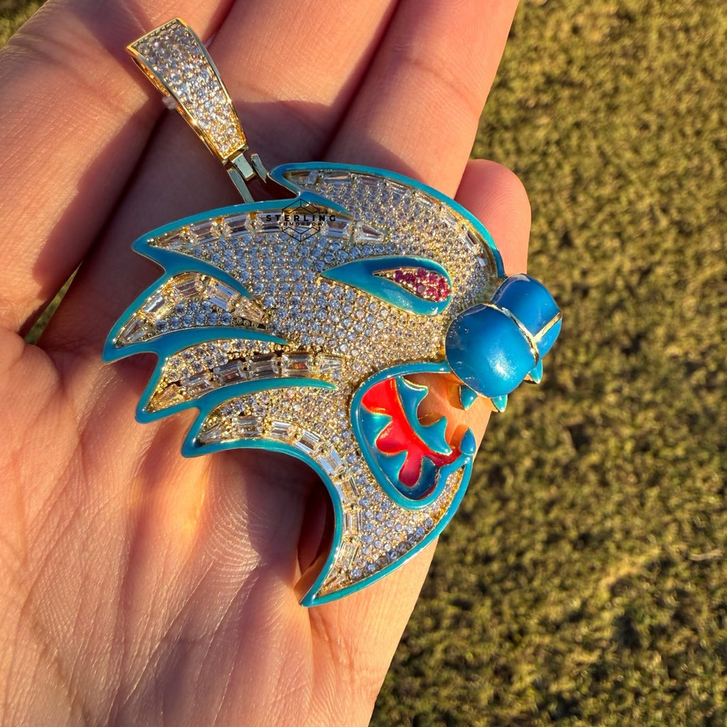 Dragon Cat Iced Enamel 14k Gold Plated Pendant