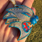 Dragon Cat Iced Enamel 14k Gold Plated Pendant