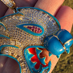 Dragon Cat Iced Enamel 14k Gold Plated Pendant