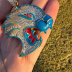 Dragon Cat Iced Enamel 14k Gold Plated Pendant