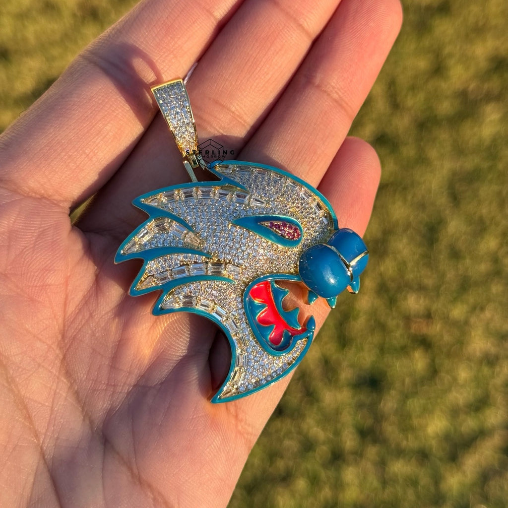 Dragon Cat Iced Enamel 14k Gold Plated Pendant