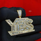 YES 14k Gold Plated Iced Pendant