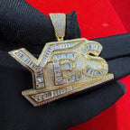 YES 14k Gold Plated Iced Pendant