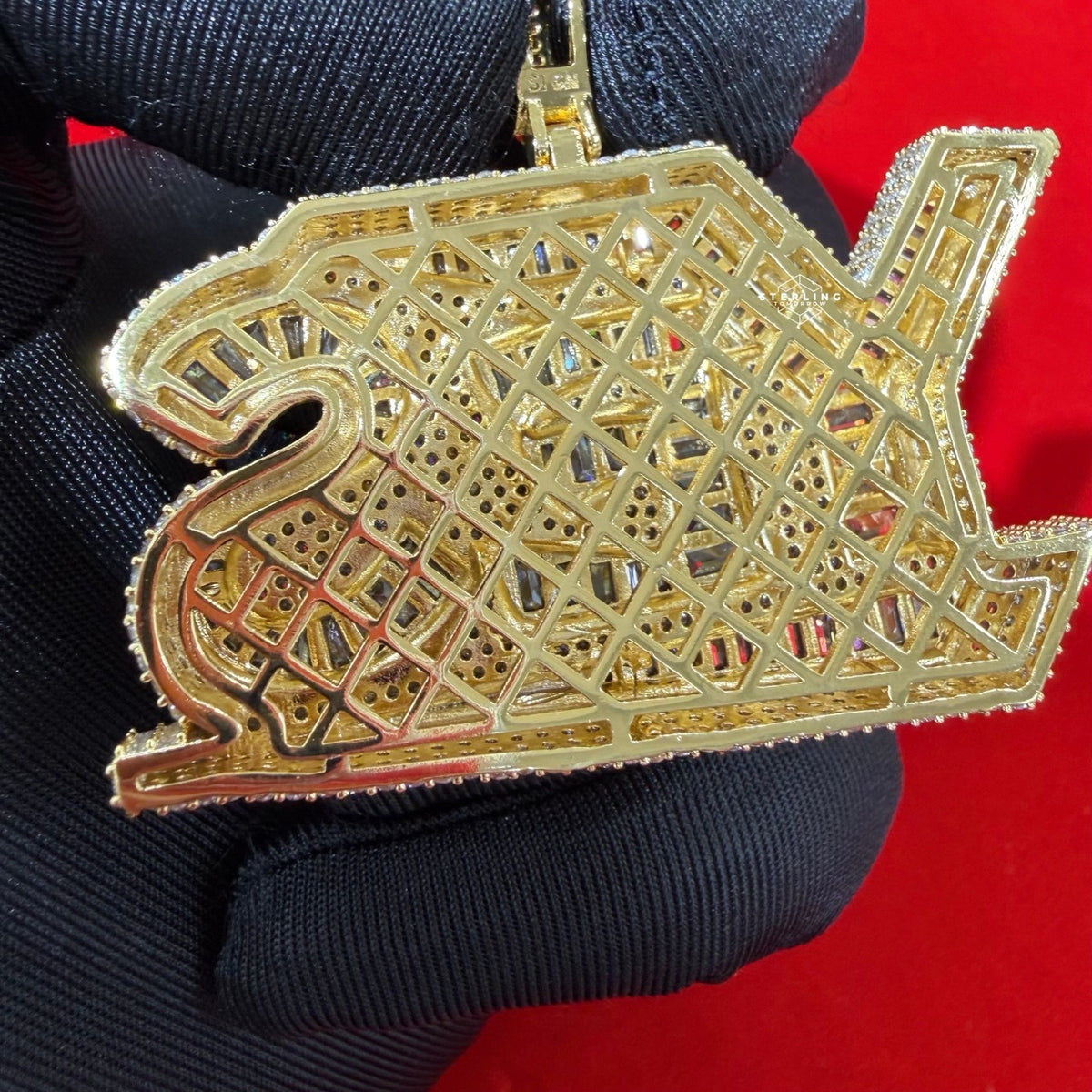 YES 14k Gold Plated Iced Pendant