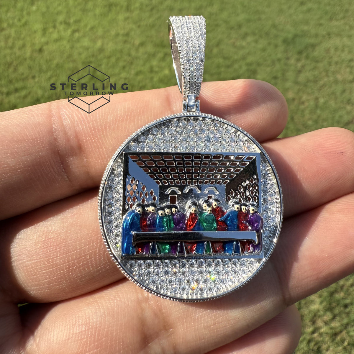 Moissanite Last Supper Iced Enamel Pendant