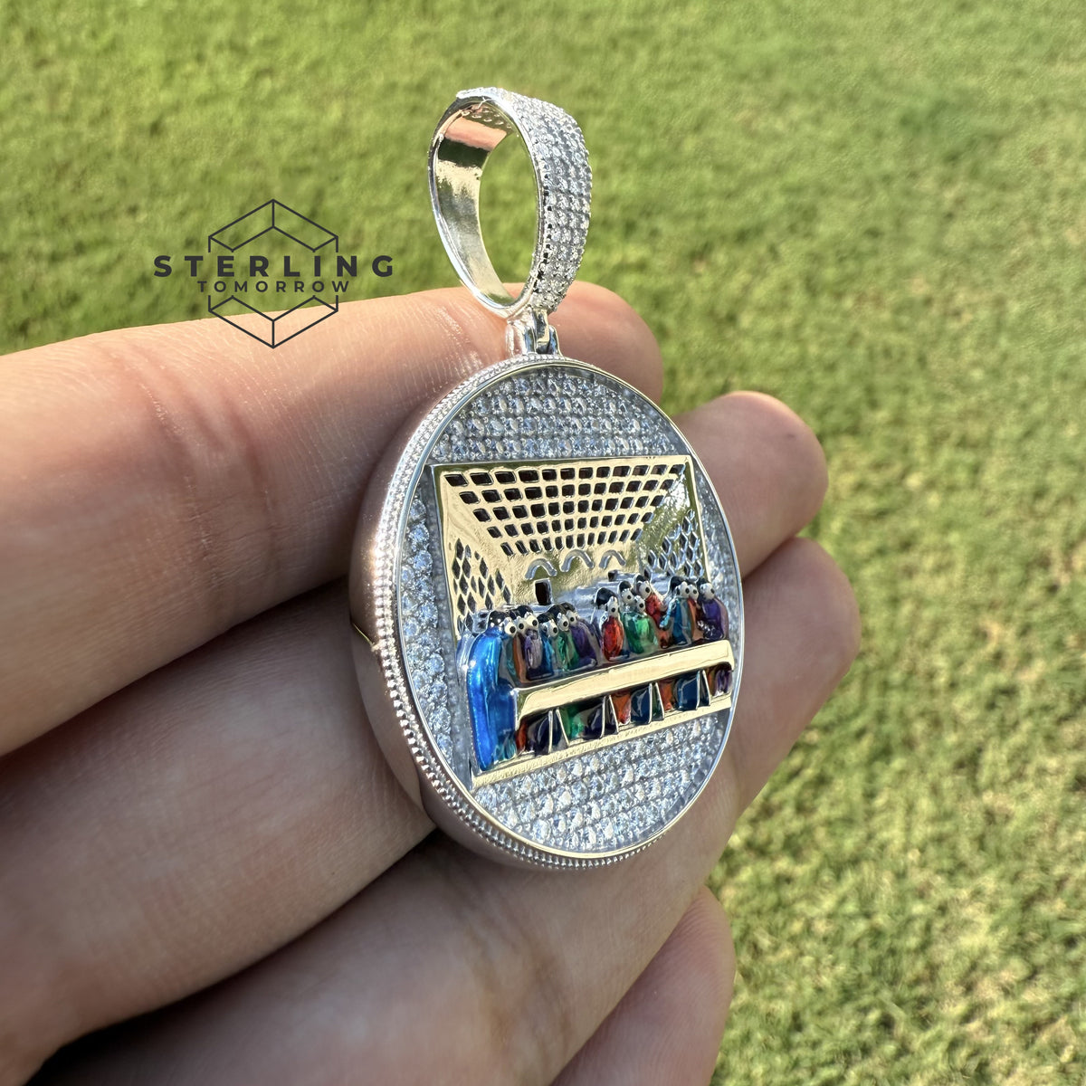 Moissanite Last Supper Iced Enamel Pendant