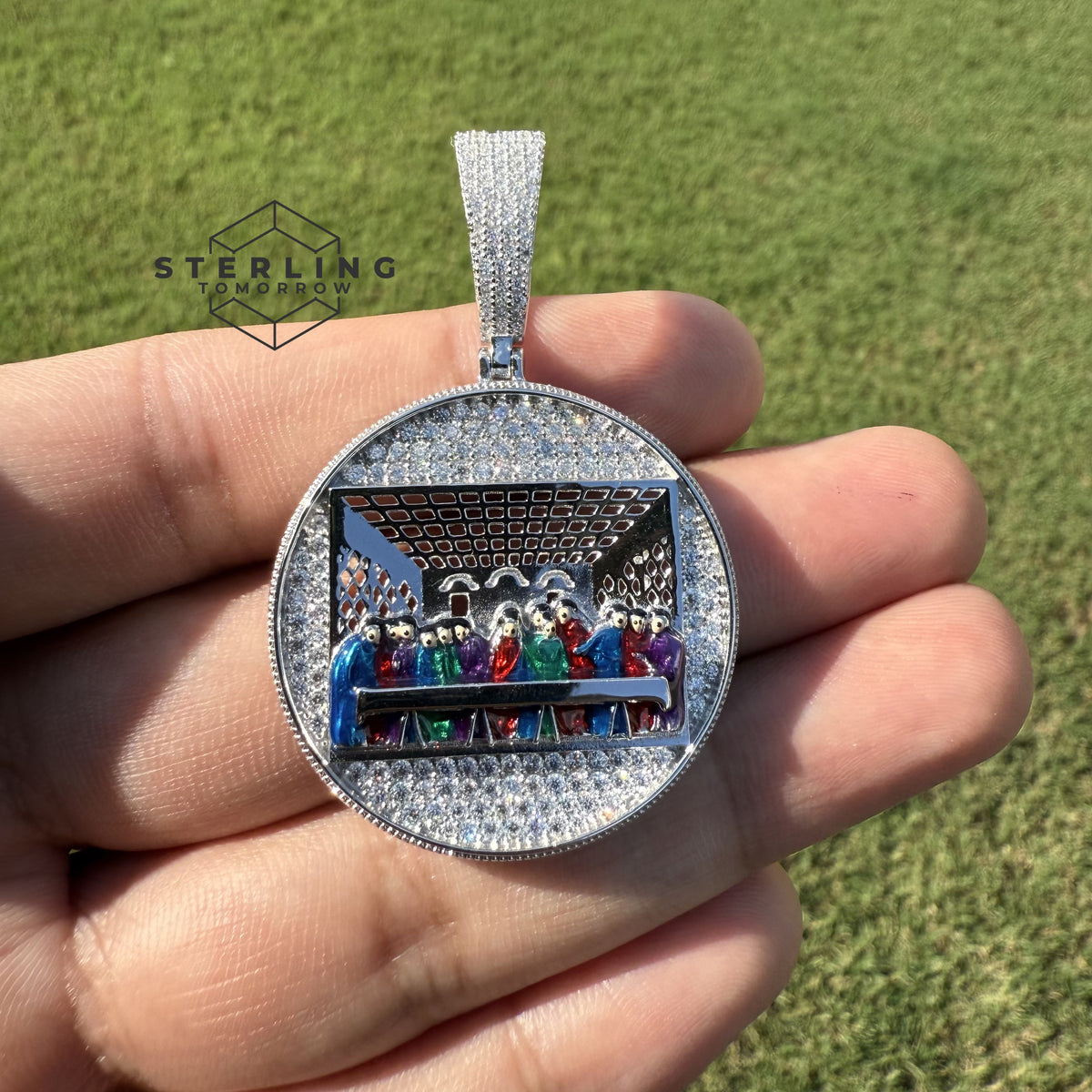 Moissanite Last Supper Iced Enamel Pendant