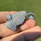 Prayer Hands Iced Out Moissanite Pendant