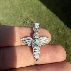 Moissanite 1.25" Angel Pendant