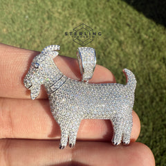 Goat Iced Out Moissanite Pendant