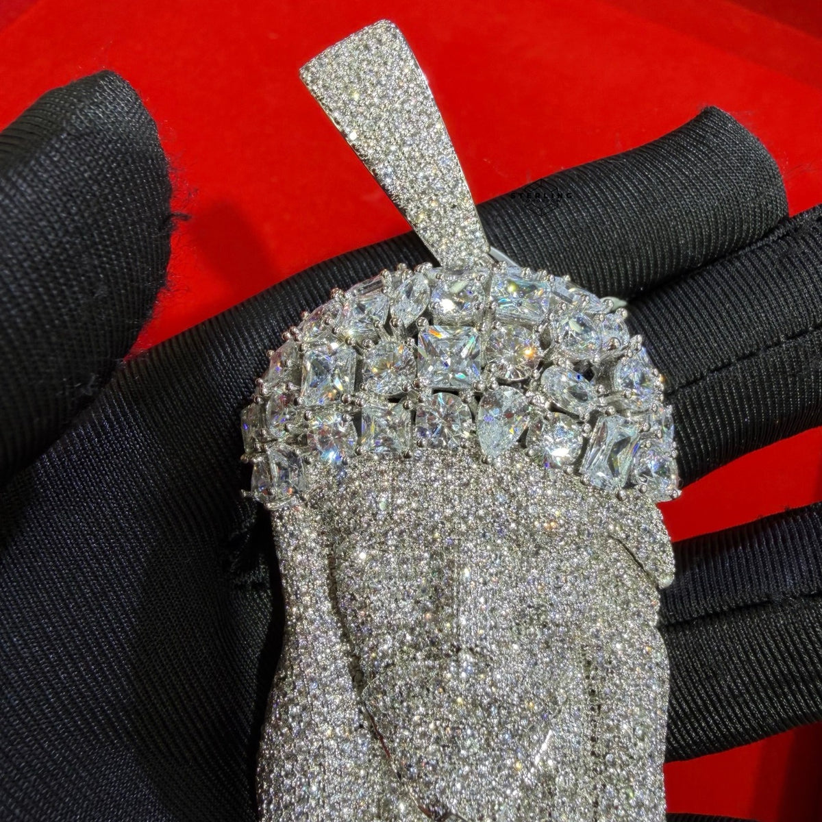 14k White Gold Plated MultiCut Large Jesus Pendant