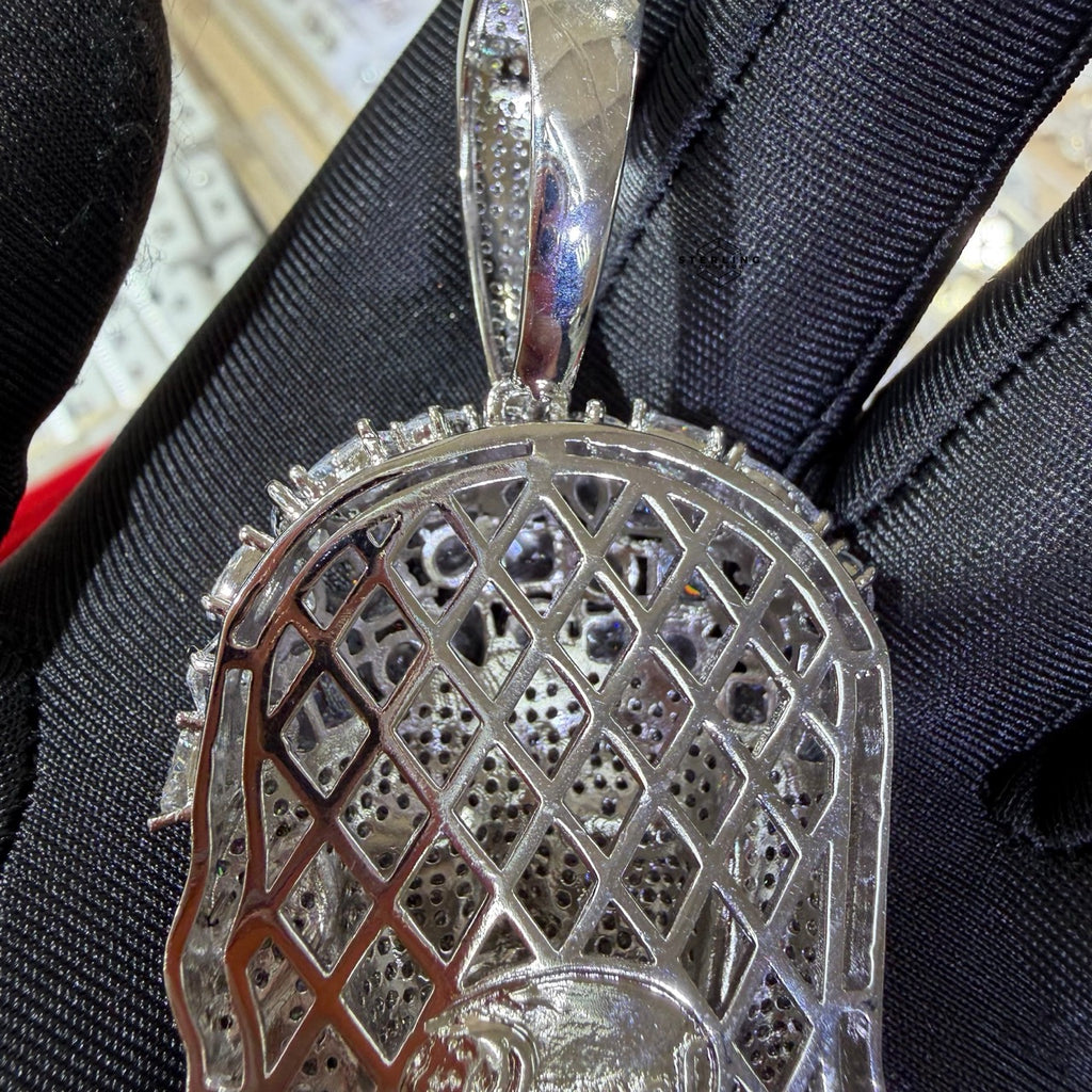 14k White Gold Plated MultiCut Large Jesus Pendant