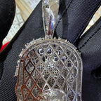14k White Gold Plated MultiCut Large Jesus Pendant