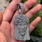 14k White Gold Plated MultiCut Large Jesus Pendant